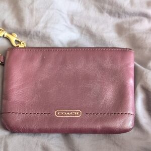 Coach Plum Leather Wristlet